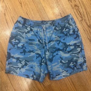 L.L. Bean Men's Blue Camo Swim Trunks XL